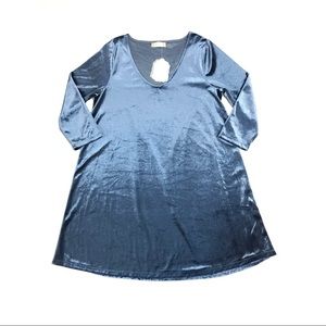 NWT Altar'd State Blue Velvet Velour Swing Dress